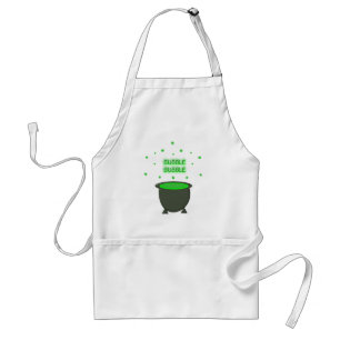 Tablier Cuisine d'Halloween Cauldron et Bubbling Green Bre