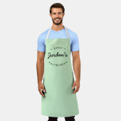 Tablier Cuisine du chef noir vert personnalisé (Porté)