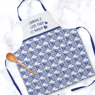 Tablier Cuisine Est Amour Fabriqué Delft Bleu Néerlandais