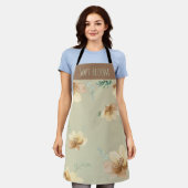 Tablier Cuisine "Fleur douce" Floral Aquarelle Jardinage (Porté)