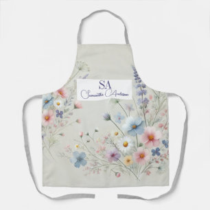 Tablier cuisine Fleur sauvage personnalisé avec in