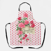 Tablier Cuisine florale de grand-mère personnalisée (Recto)