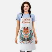 Tablier Cuisine Foxy Art Folk Cute Apron (Porté)