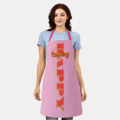 Tablier Cuisine Heureuse Rose (Porté)