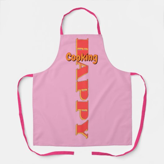 Tablier Cuisine Heureuse Rose (Recto)