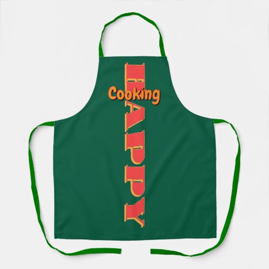 Tablier Cuisine Heureuse Verte (Recto)