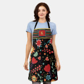 Tablier Cuisine initiale florale mignonne Femmes (Porté)