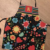 Tablier Cuisine initiale florale mignonne Femmes