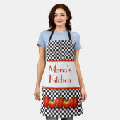 Tablier Cuisine italienne Tomatos Poivrons À damiers (Porté)