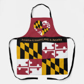 Tablier Cuisine Maryland & Maryland Drapeau USA Cuisine Ch (Recto)
