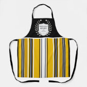 Tablier Cuisine personnalisée Blanc Noir rayures (Recto)