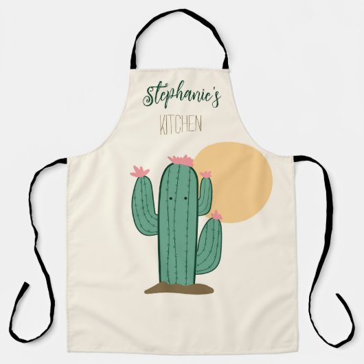 Tablier Cuisine personnalisée Cute Cactus (Recto)