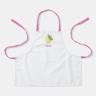 Tablier Cuisine personnalisée en citron - rose