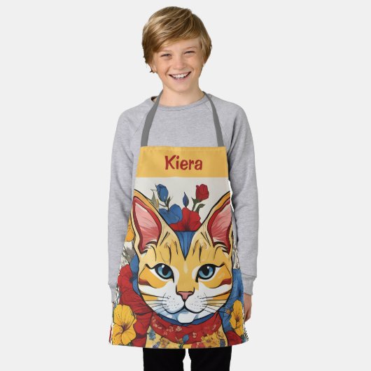 Tablier Cuisine personnalisée Fleur Apron Personnalisé Fil (Porté)