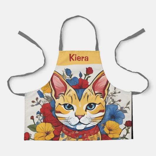 Tablier Cuisine personnalisée Fleur Apron Personnalisé Fil (Recto)
