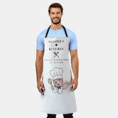 Tablier | Cuisine personnalisée Nom et dessin du c (Porté)