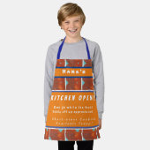 Tablier Cuisine personnalisée Ouverte + 3Commentaires Amus (Porté)