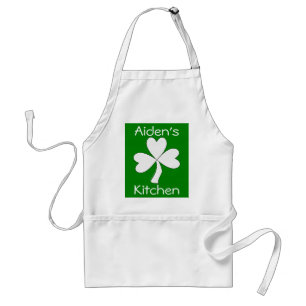 Tablier Cuisine personnalisée par shamrock blanc irlandais