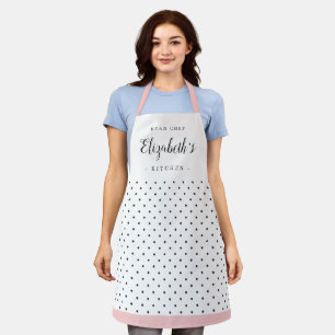 Tablier cuisine personnalisée Retro polka dot pour adultes