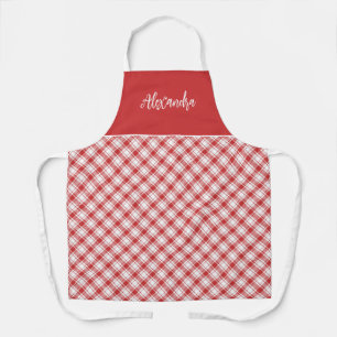 Tablier Cuisine personnalisée vintage rouge et blanche