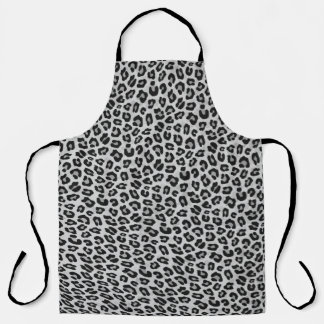 Tablier Cuisine Poster de animal Leopard gris argenté