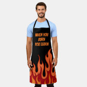 Tablier cuisine "Quand vous brûlez, vous apprenez" (Porté)