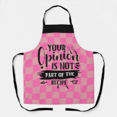 Tablier Cuisine Rétro Drôle Dit Rose (Recto)