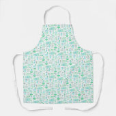 Tablier Cuisine Rétro Menthe et Turquoise (Recto)