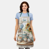 Tablier Cuisine rétro Plats Teapot Personnalisé (Porté)