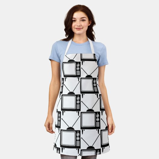 TABLIER CUISINE RÉTRO-TÉLÉVISION APRON (Porté)