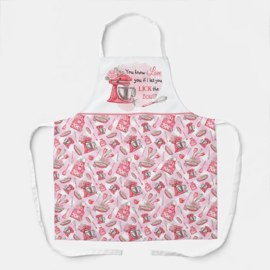 Tablier Cuisine Rose "Lick Bowl" Cuisine Apron (Recto)