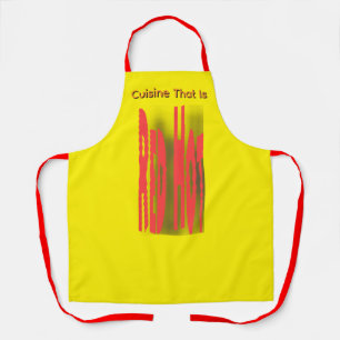 Tablier Cuisine Rouge Chaud Jaune Clair
