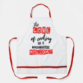 Tablier Cuisine rouge et noire toute l'année Love (Recto)