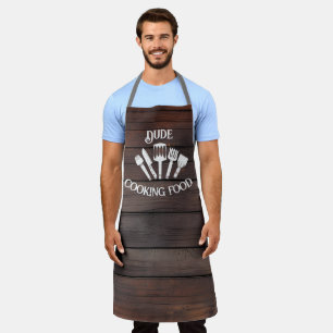 Tablier Cuisine rustique amusante pour hommes - 'Mec Cuisi