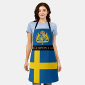 Tablier Cuisine Suède et Suède Drapeau Cuisine Chefs (Porté)