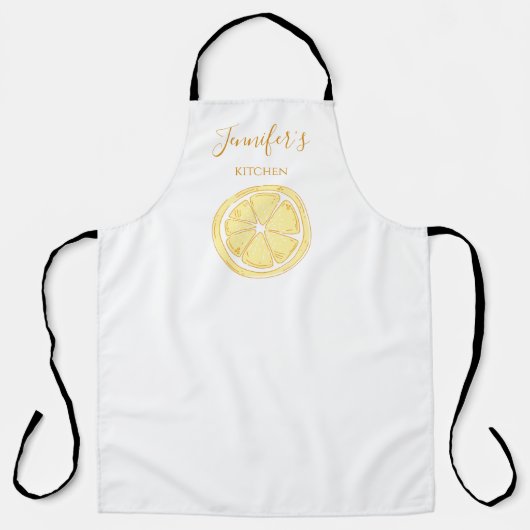 Tablier Cuisine sur le thème des citrons tranchés (Recto)