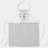 Tablier Cuisine sur mesure, blanc et gris, Cuisine de ferm (Recto)