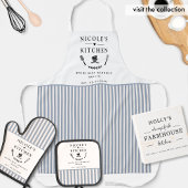 Tablier Cuisine sur mesure, Blancs et Bleus, Cuisine de fe