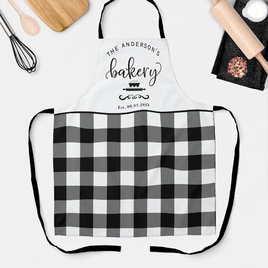 Tablier Cuisine sur mesure, boulangerie Buffalo Plaid
