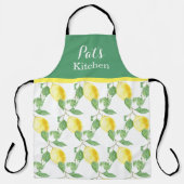 Tablier Cuisine sur mesure Citron & Feuilles Vertes (Recto)