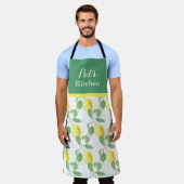 Tablier Cuisine sur mesure Citron & Feuilles Vertes (Porté)