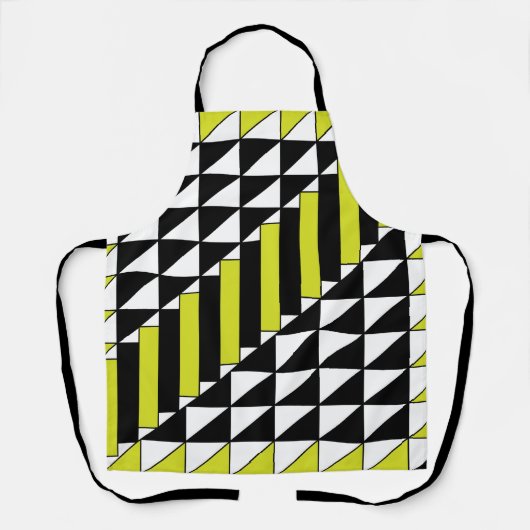 Tablier Cuisine Triangle Géométrique Vert Noir Rectangle (Recto)