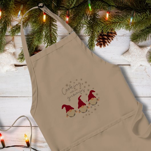 Tablier Cuisiner avec mes Gnomies Noël