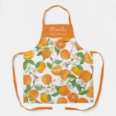 Tablier Cuisinier à domicile Orange Citrus Script Name (Recto)
