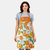 Tablier Cuisinier à domicile Orange Citrus Script Name (Porté)
