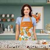 Tablier Cuisinier à domicile Orange Citrus Script Name