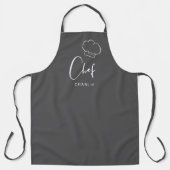 Tablier Cuisinier casquette et script gris (Recto)