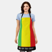 Tablier Cuisinier jamaïcain et cuisinier rayé Rasta (Porté)