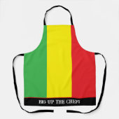 Tablier Cuisinier jamaïcain et cuisinier rayé Rasta (Recto)