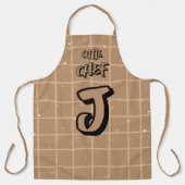 Tablier Cuisinier Mignon Gingham Marron (Recto)